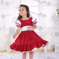 2017 flutter sleeve girls boutique Christmas dress